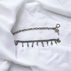 Vintage Set of 2 Silver Charm Bracelets